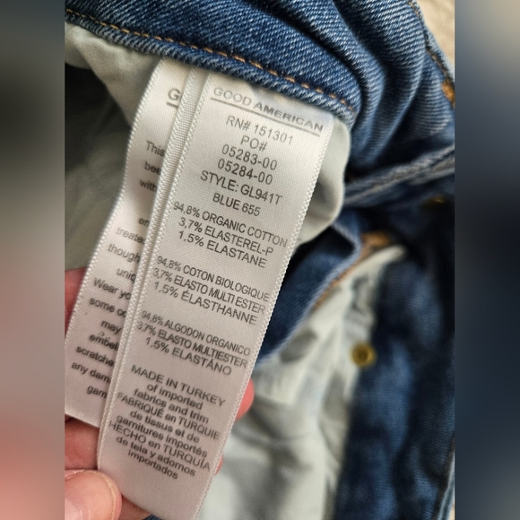 Good American Dark Blue Ankle Jeans with cutoff hem | size 8 - Picture 7 of 8